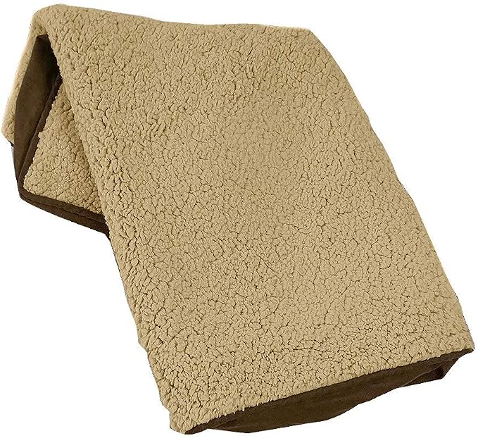 Floppy Dawg Medium Dog Bed Replacement Cover. Removable and Machine Washable Cover for Mattress and Rectangular Pillow Beds. 30L x 19W. Brown with Beige Top - Image 2