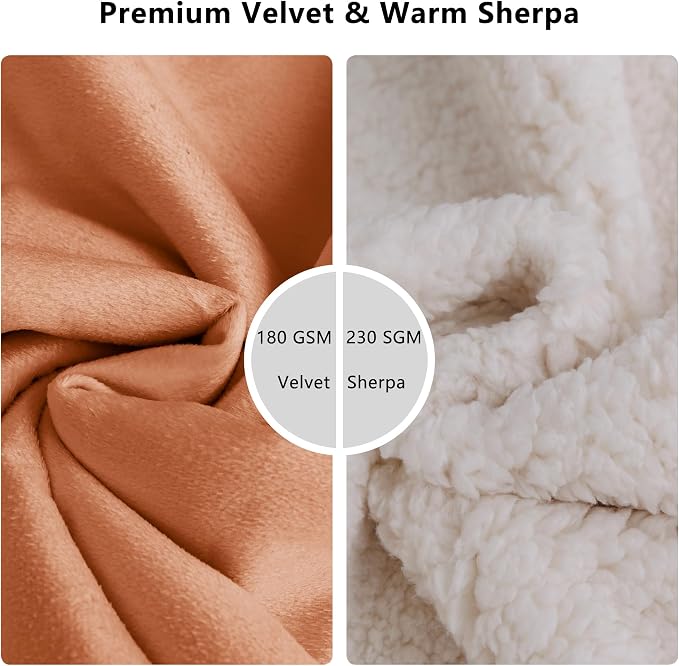 Waterproof Blanket for Dogs - Pet Throw as Furniture Protector | Cozy Sherpa & Smooth Velvet, Reversible and Machine Washable, for Couch and Bed, 86"x120", Orange - Image 3