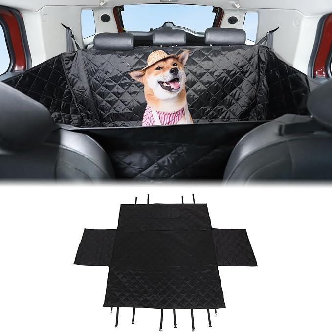 Aunginsy Dog Car Seat Cover for Pets Compatible with Toyota FJ Cruiser 2007-2021 Accessories, Backseat Pet Cover Protector, Second-Row Seat Waterproof Scratch Proof Nonslip Dog Hammock with Side Flap - Image 2