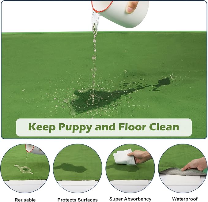 INVENHO Washable Pee Pads for Dogs 72"x72" Reusable Dog Pads Extra Large Upgrade Non-Slip Dog Pee Pads Heavy Absorbency Puppy Pee Pads Quick Dry Whelping Pads/Waterproof Puppy Training Pad - Image 3