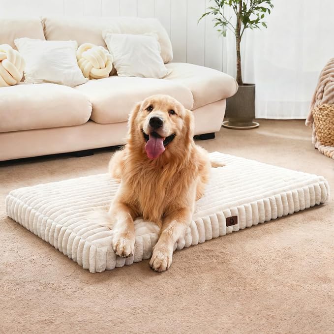 Extra Large Dog Bed Orthopedic Foam with Waterproof Lining | Egg crate foam for joint support. Soft plush surface. Non-slip bottom. Removable & machine washable cover. OEKO-TEX certified by Cozila