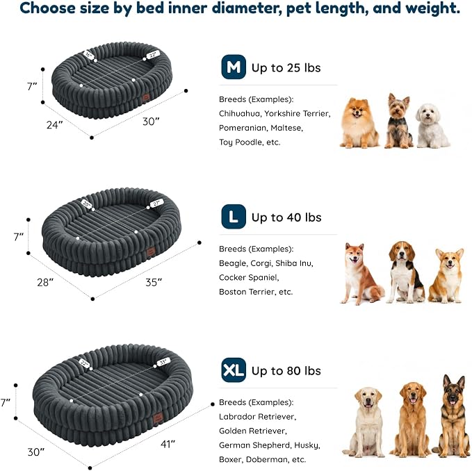 ChiXnuggle Orthopedic Dog Bed, Washable Cover, Faux Fur Bolster Pet Couch | waterproof,egg crate foam,non-slip bottom,for large dogs,taupe,35*28*7,dog sofa - Image 2