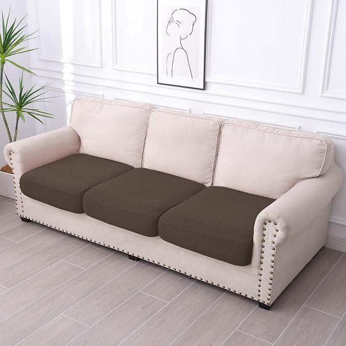 hyha Waterproof Couch Cushion Covers for Pets, Non Slip Sofa Seat Cover | Stretch Jacquard Fabric, Elastic Bottom, Non Slip Fit, Waterproof Protection, Pet Hair Protection (3 Pieces) - Image 8