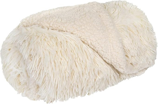 PetAmi Waterproof Dog Blanket for Couch, Bed & Furniture,Reversible Sherpa & Faux Fur Pet Blanket, Leakproof Blanket for Puppy Cat, Washable Soft Calming Pet Couch Protector (29x40, Cream Beige) by PetAmi