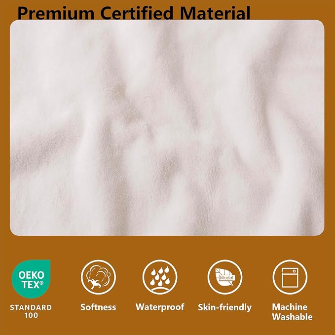 Waterproof Blanket - Reversible Dog Throw as Furniture Protector | Soft Velvet & Flannel, TPU Leak-Proof Liner, Machine Washable, Fits Couch and Bed, 68" x 82", Orange/Cream - Image 2