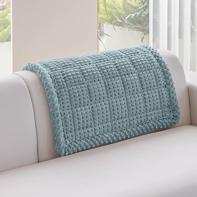 Couch Cover for Dogs Washable, Non-Slip Pet Couch Covers for Sofa, Fuzzy Dog Couch Cover Blanket, Thick, Soft, Plush Couch Cushion Covers for Sofa Protector (Blue Gray, 27.6" x 27.6"/70 x 70cm) - Image 2