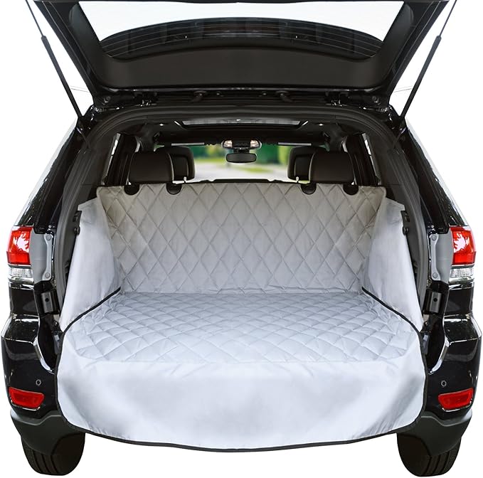 Jumbl Cargo Liner for SUV's and Cars, Waterproof Material, Non Slip Backing, with Side Walls Protectors, Extra Bumper Flap Protector, Large Size - Universal Fit by Jumbl