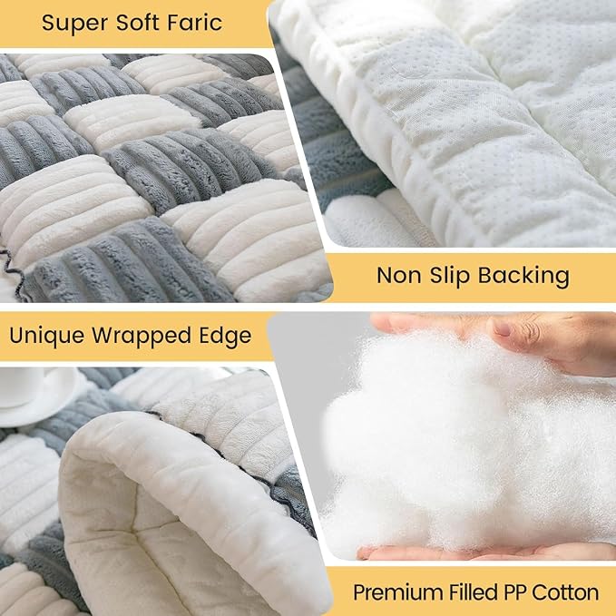 LiveGo Couch Cover for Dogs Washable, Sofa Cover Protector, Couch Covers for 3 Cushion Couch Sofa Pet Friendly, Soft, Non Slip (Cream Blue, 70x180 cm / 27.6x70.9 in) - Image 6