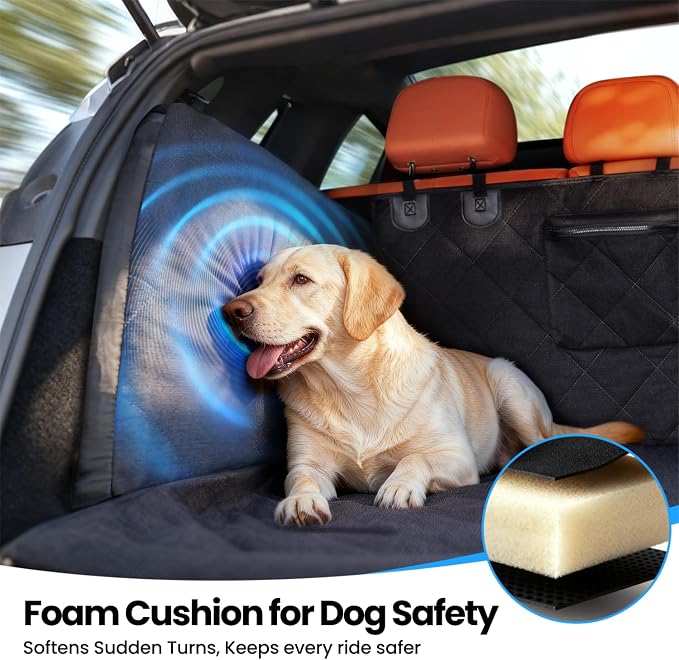 REEVAA SUV Cargo Liner for Dogs, Trunk Cover with Foam Side Walls, XL | 360° Full Coverage, Padded Sides for Dog Safety, Dual Non-Slip & Waterproof,Durable & Machine Washable,Safer Travel with Dogs - Image 4