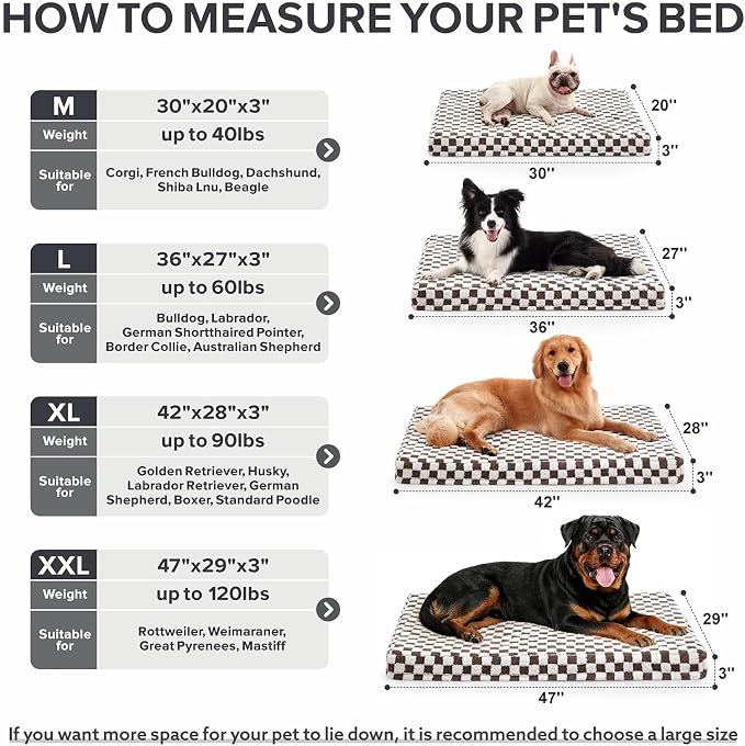 JOEJOY Dog Bed for Medium Dogs, Large Orthopedic Dog Bed with Removable Washable Cover, Cute Modern Plush & Memory Egg Crate Foam Dog Bed, 30 x 20 inch, Cofffee - Image 6