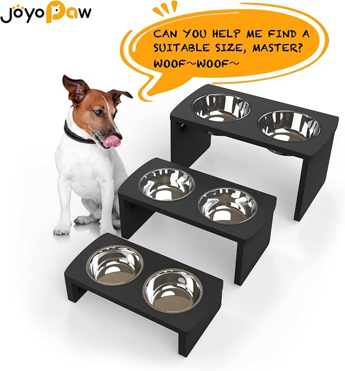 Elevated Dog Bowls, Waterproof Raised Dog Bowl for Medium & Large Dogs, HIPS Poly Lumber Stand with 2 Stainless Steel Bowls, Indoor & Outdoor Use (10'' Tall–48 oz Bowl, Black) - Image 7