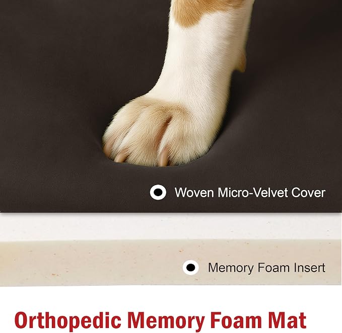 Majestic Pet Orthopedic Memory Foam Dog Crate Mat - Plush Pet Bed Pad for Crates & Kennels | USA Crafted | 24"x18" Villa Storm - Image 5
