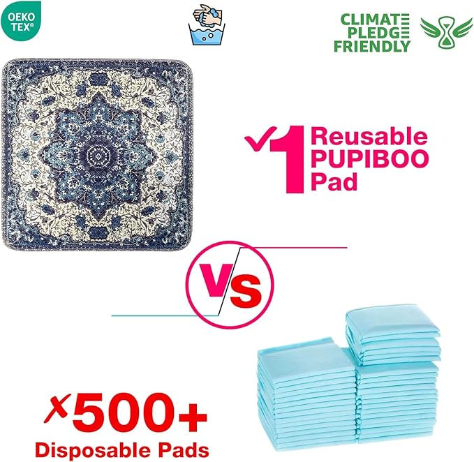 PUPIBOO Washable Pee Pads for Dogs & Cats 54x 54 Super Absorbent Reusable Puppy Training Pads - 100% Waterproof, Leak-Proof, Non-Slip Pet Pads for Housebreaking, Whelping & Indoor Floor Protection - Image 5