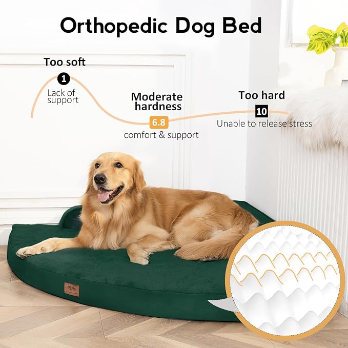 MEKIY Orthopedic Waterproof Dog Bed with Sides for Extra Large Sizes Dogs | Egg Crate Foam, Waterproof Liner, Anti-Slip Bottom, Space-Saving, Perfect for Corners and Sofa Edges, 40 x 40 Inch - Image 2