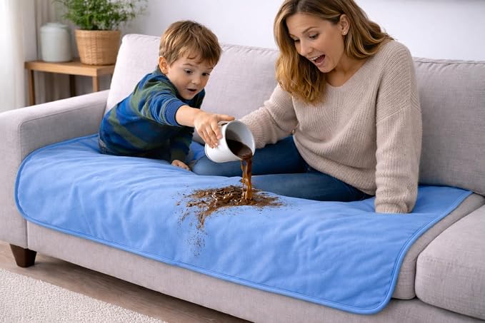 The Original Good-Time Pink/Blue Waterproof Blanket Jumbo 80x60 | 100% Leakproof for Messy Moments, Pets and Spills, Machine Wash & Dry - Image 3