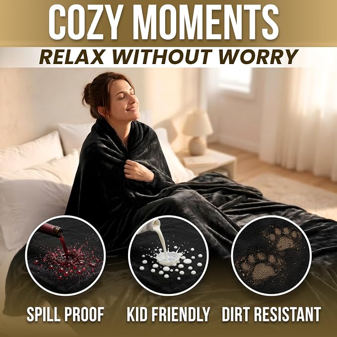 Waterproof Blanket Sherpa Fleece King Size 80” x 80” – Leakproof Blanket for Pets, Dogs & Cats, Bed & Couch Protector Throw, Soft No-Crinkle Washable Cover for Furniture Protection & Use - Image 8
