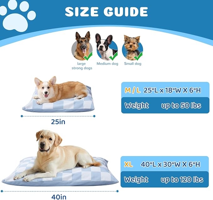 Dog Bed with Removable Washable Cover for Small Dogs Deluxe Plush Dog Crate Beds Comfy Kennel Pad Waterproof Lining and Blue Gel Memory Foam Memory Foam（Blue 30 * 20 * 4in） - Image 4