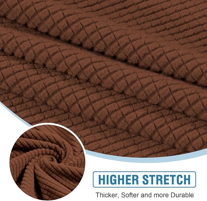 H.VERSAILTEX Sectional Couch Covers 3 Pieces Sofa Seat Cushion Covers L Shape Separate Cushion Couch Chaise Cover for Both Left/Right Sectional Couch (Seat Only: 1 Chaise + 2 Sofa, Caramel) - Image 5