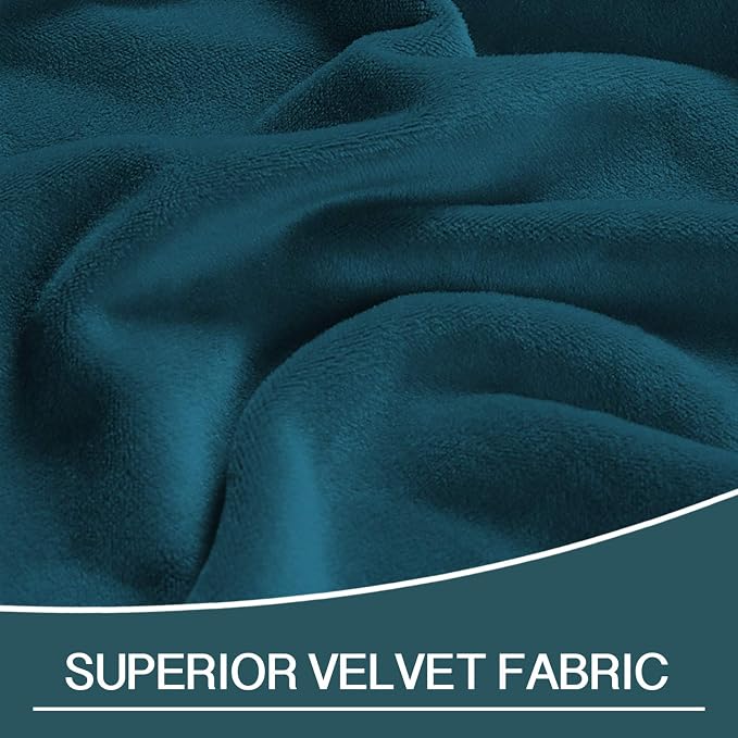FantasDecor Chaise Lounge Slipcover Velvet Luxury for Living Room Indoor Stretch Ultra Soft Machine Washable, Deep Teal - Image 3
