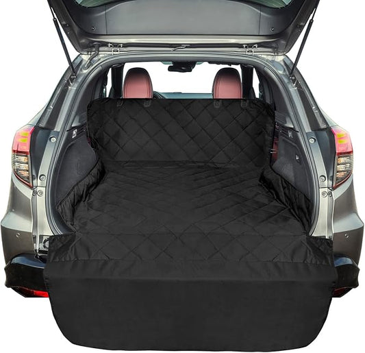 F-color SUV Cargo Liner for Dogs - Heavy Duty Cargo Cover for Mid-Size SUVs | Water Resistant, Bumper Flap, Non-Slip Mat, Car Trunk Dog Car Seat Cover Prevents Scratches Pet Hair Mud Dirt for Sedans Vans by F-color