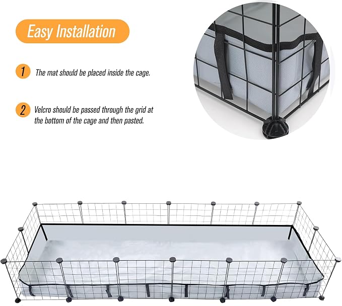 DZWLKJ Guinea Pig Cage Liner Tarp Bottom Waterproof and Washable Base Also for Rabbits, Bunny, Chinchesillas, Hedgehog, Ferrets and Other Small Animals(24x72 inches) - Image 3