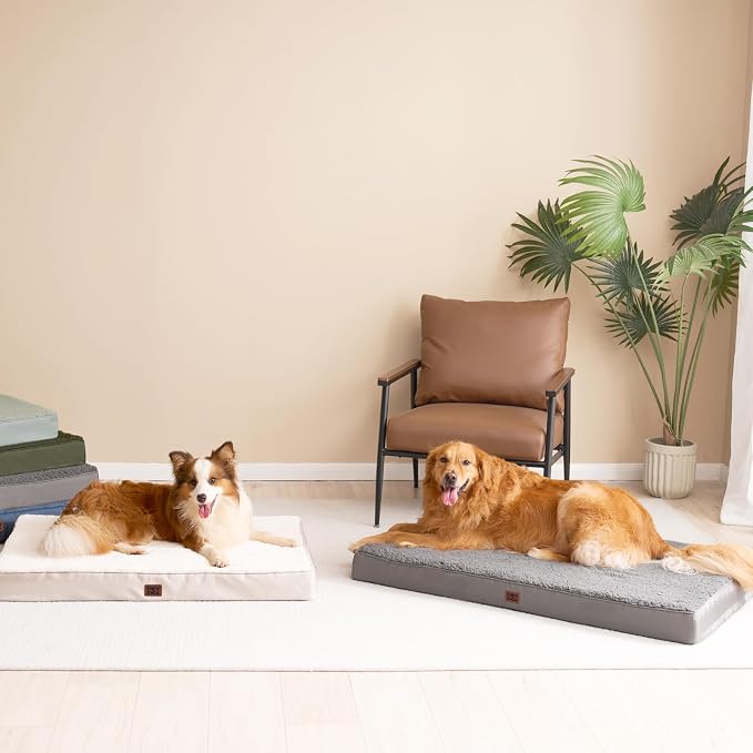 EHEYCIGA Orthopedic Dog Bed Extra Large with Removable Washable Cover, 47IN | Egg Crate Foam Support, Durable Oxford fabric, Non-Slip Bottom, Machine Washable, Soft Waterproof Plush Pet Bed Mat For Crate - Image 7