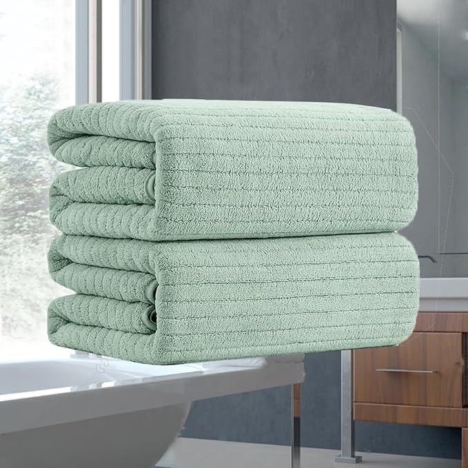 Hailea Hand Towels Set 16x31 Inches,Soft Microfibers Bathroom Towel Set 2 Pack,Highly Absorbent Quick Dry Luxury Towel Hotel Spa Gym Hand Towel Collection for Bathroom,Green by Hailea