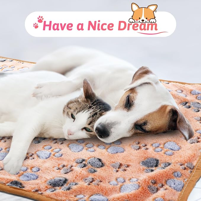 Tatuo 12 Pieces 20 x 30 Inch Dog Blanket Super Soft Warm Cat Sleep Mat Pet Kitten Doggy Fluffy Fleece Blankets with Cute Dog Paw Bone Star Elephant Patterns Printed Fluffy Blanket for Small Cat Puppy - Image 5