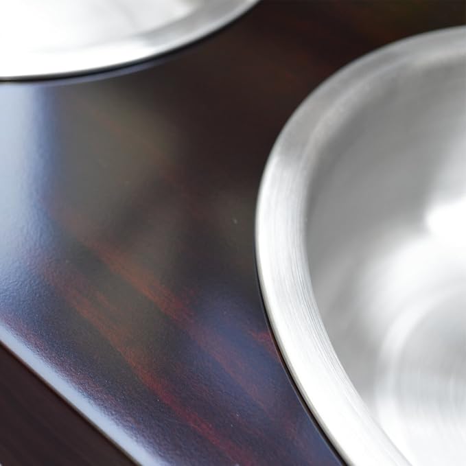 PetFusion Bamboo Elevated Dog Bowls; Cat Bowls | Raised Feeders w/ Water Resistant Seal (Short 4"; Tall 10”) | US FOOD GRADE Stainless Steel Dog & Cat Bowl - Image 9