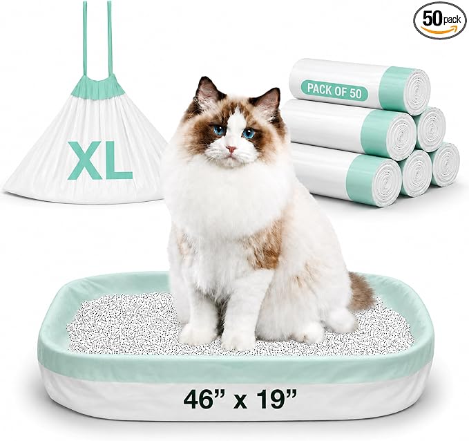 50 Count Extra Large Litter Box Liners, 46x19 Inches – Extra Thick, Heavy Duty by Unknown