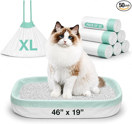 50 Count Extra Large Litter Box Liners, 46x19 Inches – Extra Thick, Heavy Duty by Unknown