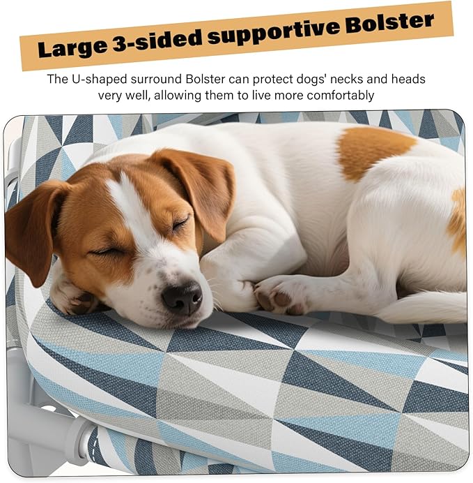 Orthopedic Dog Bed - Beds Bolster,Cooling Elevated Dog Beds with Metal Frame,Raised Dogs Bed,Easy to Assemble,Up to 50 lbs,Small (24.5" L x 24.5" W x 6.7" Th)