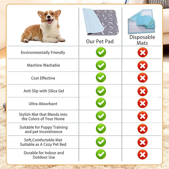 Puppy Pee Pads with Pheromones, Washable Puppy Training Pads for Dogs Reusable Puppy Potty Pads for Dogs and Cats(with Pet Hair Removal Gloves) - Image 4