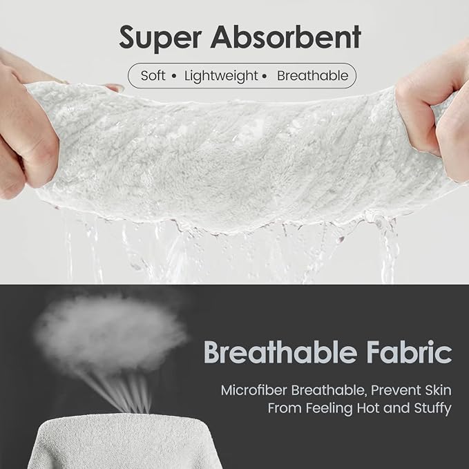 JML Microfiber Bath Towels Set of 2, 30 in x 60 in, White | Hanging Loop, Super Soft, Absorbent, Lint Free, Fade Resistant, Lightweight, Quick Dry, Use for SPA , Sauna, Salon Hair Wrap - Image 5