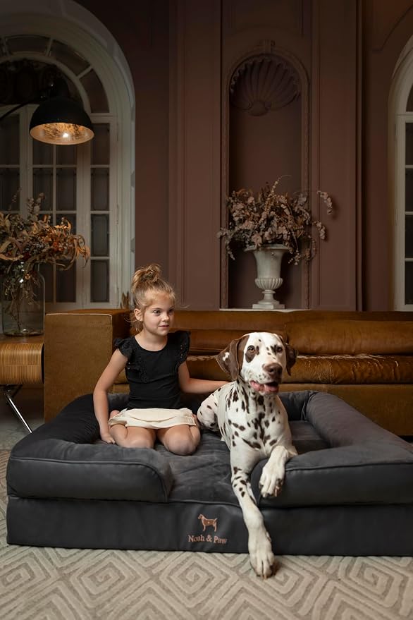 NOAH & PAW XL Dog Bed, 45x35x11 Inch, Orthopedic Large Dog Beds, Eggshell Memory Foam Infused with Cooling Gel, Inner Cover, Water Resistant, Machine Washable (Faux Leather) - Image 2