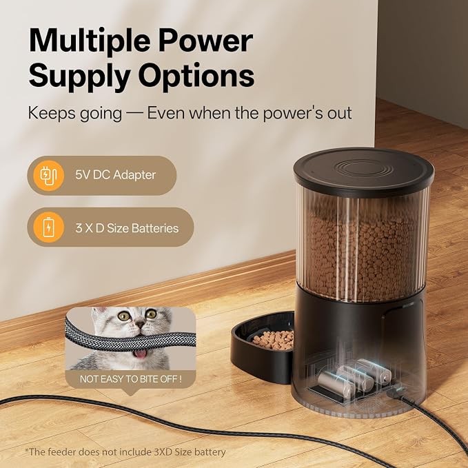 PETULTRA Automatic Cat Feeder WiFi- 5Ghz Cat Food Dispenser with APP Remote Control- Auto Pet Feeder for Small Dog Indoor- Easy to Set Up and Clean- Dual Power with Desiccant Bag Keep Fresh - Image 5