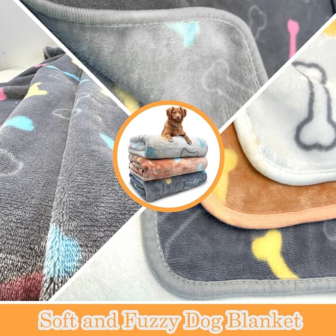 Dog Blankets for Medium Large Dogs Washable, 3 Pack Pet Blanket Washable 41" x 31", Fuzzy Soft Puppy Throw Cover for Kennel Crate Bed - Image 3