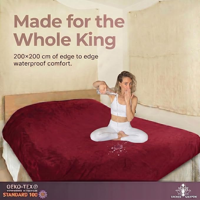Sacred Weapon Blanket Waterproof and Stain Proof – Water Proof Blanket for Bed & Couch – Splash Throw Blanket VIP – Washable King, Queen Mattress Protector Waterproof – Dark Red 80"x80" - Image 8