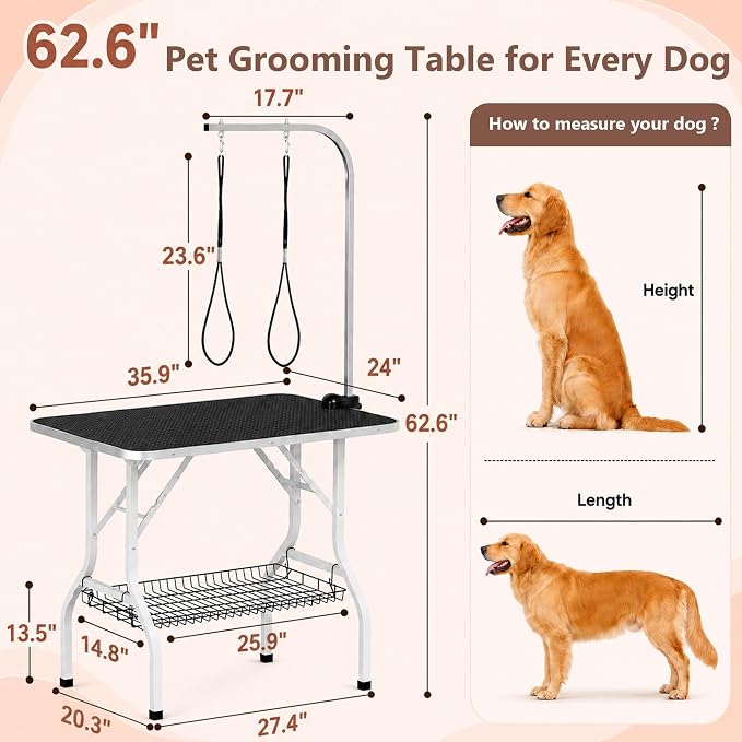 Yaheetech Professional 36-inch Foldable Pet Grooming Table with Arm & Noose & Mesh Tray, Maximum Capacity Up to 220lbs - Image 3