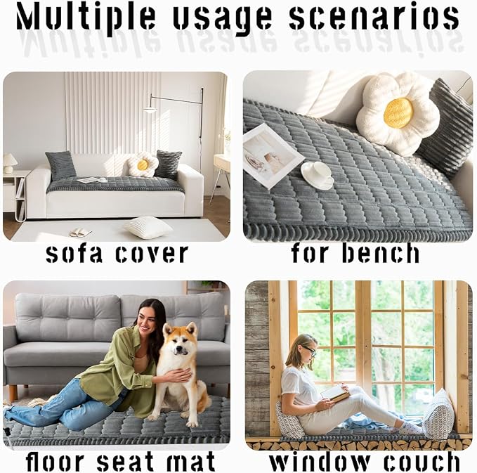 Mitid Sofa Cover Fuzzy Couch Cover for Pet, Couch Covers for Dogs Pets Mat | Washable Non-Slip Sofa Slipcover Cushion Protector Pets Friendly Mat, Dog Couch Cover, Square Couch Covers for Dogs Non Skid - Image 6