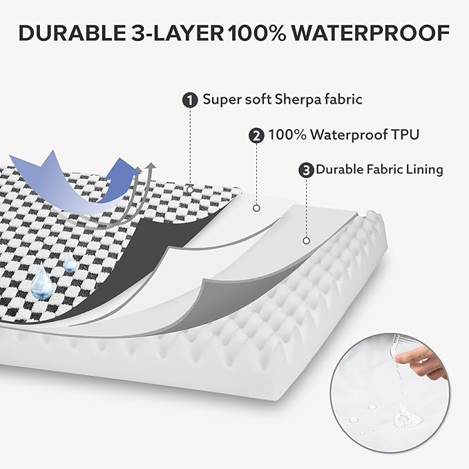 JOEJOY Dog Bed for Large Dogs, Large Orthopedic Dog Bed with Removable Washable Cover, Cute Modern Plush & Memory Egg Crate Foam Dog Bed, 36 x 27 inch, Grey - Image 4