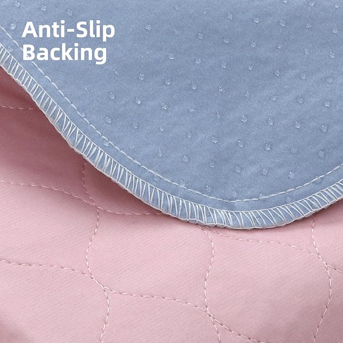 PUPTECK Washable Pee Pads for Dogs Dog Training Pads 2 Pack Pink 34x36 in | Reusable Puppy Potty Training Pads Whelping Mat Pet Food Feeding Mat Leakproof Fast Absorption Non-Slip for Couch, Crate - Image 5
