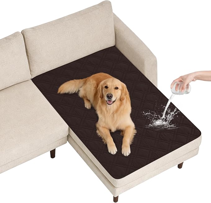 100% Waterproof Dog Bed Cover Pet Blanket(42"x50"),7-Layer Reversible Washable Sofa Couch for Furniture Car (Chocolate+Coffee) by Unknown