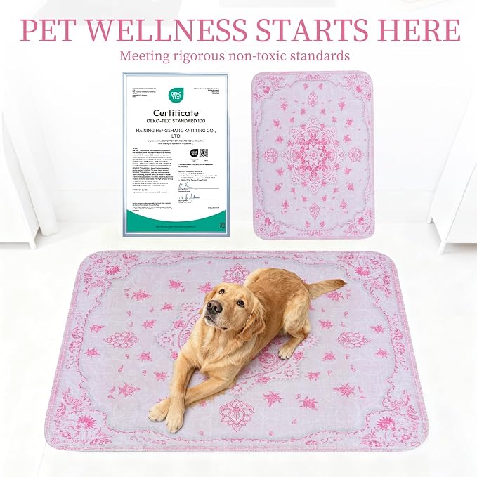 Homimp Washable Pee Pads for Dogs, 4 Pack Reusable Puppy Pads Waterproof, Absorbent and Leakproof Dog Pee Pads, Non Slip Puppy Training Pads, Pet Mat for Floor,Crate,Couch,Whelping,Pink, 18"x24" - Image 4