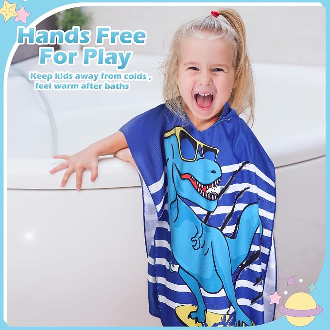 6 Pcs Kids Hooded Towel Kids Bath Towels with Hood Microfiber Baby Pool Beach Towel for Boy Girls Toddler(47 x 24 Inch,Vivid Style) - Image 4