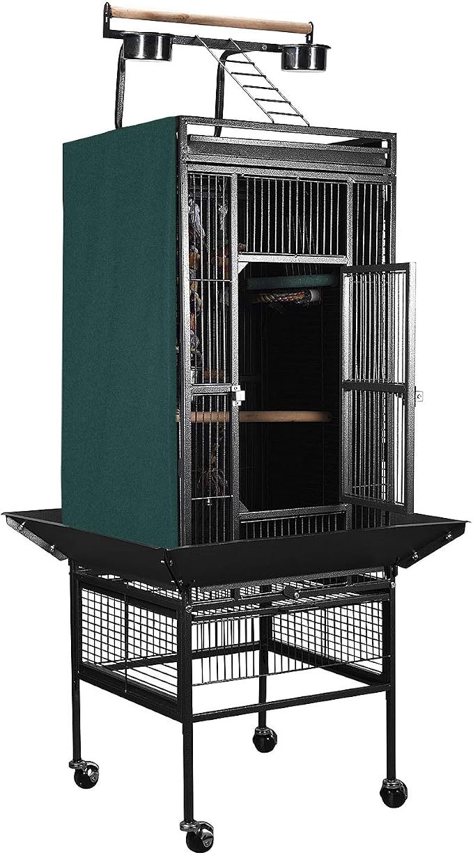 Colorday Good Night Bird Cage Cover for Large Bird Cage with Play Top (Patented), Green 61" - Image 3