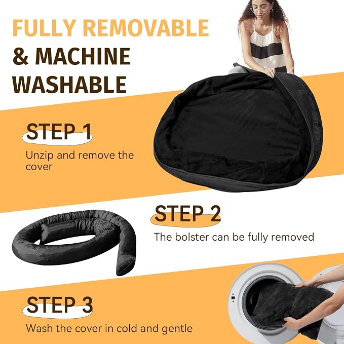 Waterproof Orthopedic Dog Bed for Large Dogs, Black | Supportive Crate Foam Relieves Joint Pressure, 360°Bolsters, Waterproof Inner,Washable Cover, Non-slip Bottom - Image 5
