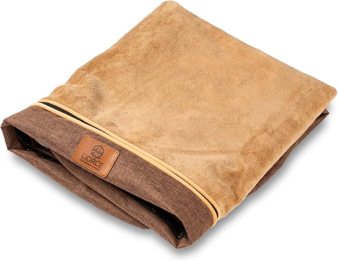 LIROCE Washable Dog Bed Cover Replacement, XL Wrap-Around Zipper Cover for Orthopedic Memory Faom Dog Bed (41x27x4 inches), Brown by LIORCE