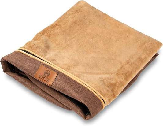 LIROCE Washable Dog Bed Cover Replacement, XL Wrap-Around Zipper Cover for Orthopedic Memory Faom Dog Bed (41x27x4 inches), Brown by LIORCE