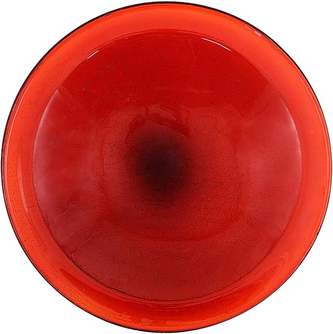 Achla Designs CGB-09R-RM 12 Inch Red Crackle Rail Mount Bracket Birdbath - Image 3